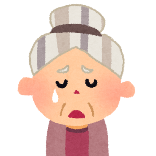 悲しむおばあさん