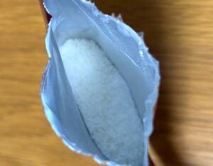 宮源のお粥ゼリーの素の小袋を開封したところ