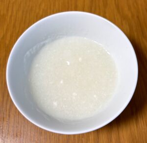 混ぜ終わった直後のお粥ゼリーの素