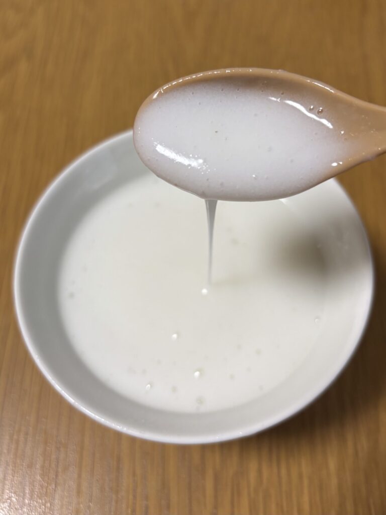 ミキサーゲルを入れてもトロトロのまま固まらない状態