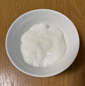 ミキサーゲルと酵素パウダーで作ったお粥ゼリー（完成）