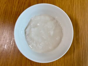 キユーピー「なめらかごはん」をレンジで温めた後